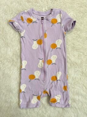 Tea Collection Toddler Girl Lavender Fruit AOP Comfy Zip Summer Pajamas